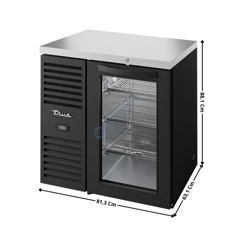 Arrière-bar réfrigérée 290L. Noir – Porte Vitrée – Premium Series | TBR32RISZ1LBG2 | TRUE Paiement Sécurisé