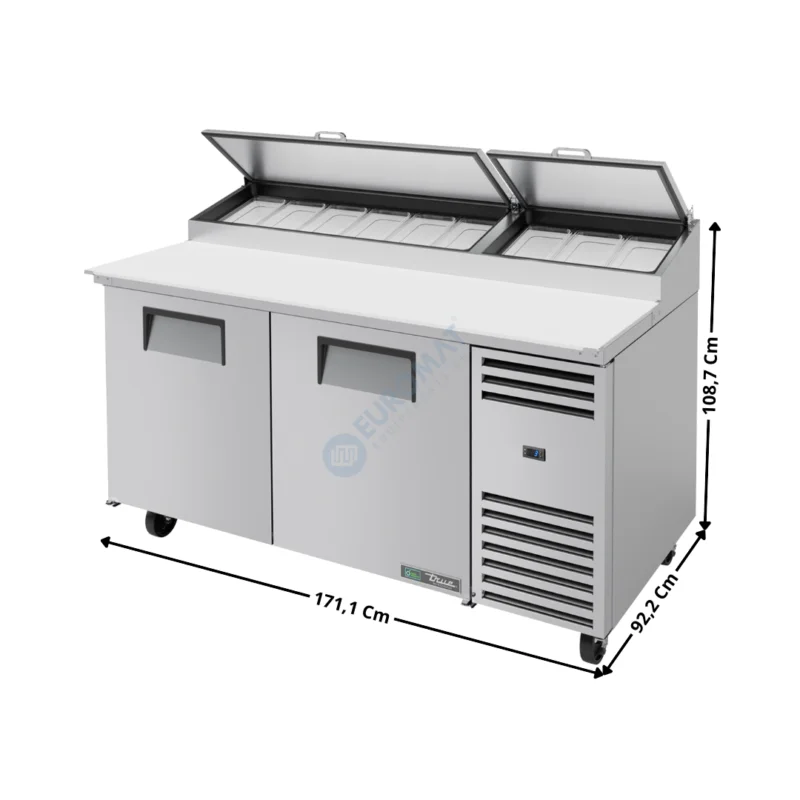Meuble à Pizza Haut Rendement – 2 portes pleine – 9 x GN1/3 – Premium Series | TPPAT67HC | TRUE Prix Choc