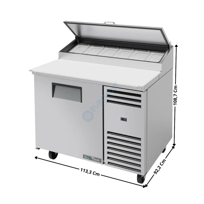 Saladette Haut Rendement – 1 porte pleine – 6 x GN1/3 – Premium Series | TPPAT44HC | TRUE Usine Directe