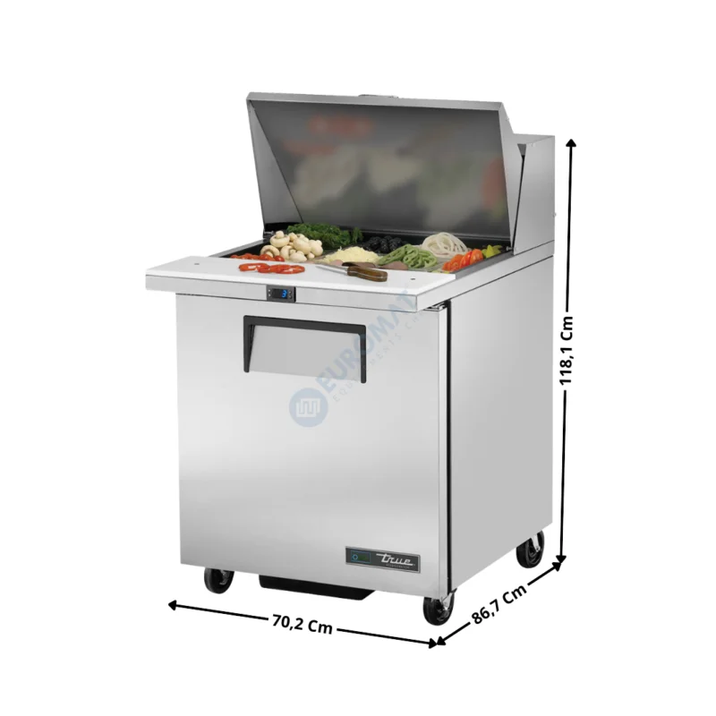 Saladette Haut Rendement – 1 porte pleine – 12 x GN1/6 – Premium Series | TSSU2712MHC | TRUE Prix Cassé