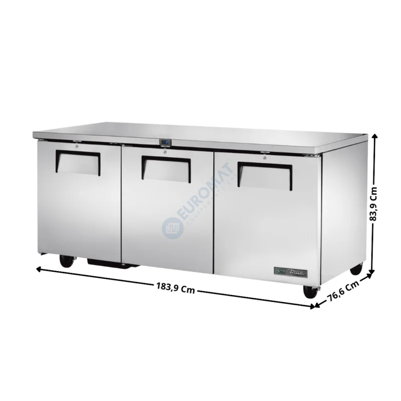 Promotion Saisonnière Meuble réfrigérée positive 601 L. – 3 portes pleine « Série TUC » – Premium Series | TUC72HC | TRUE