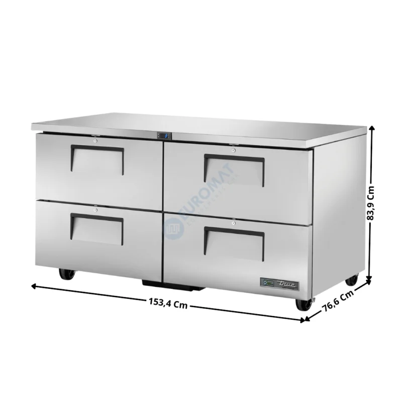 Meuble réfrigérée positive 439 L. – 4 tiroirs « Série TUC » – Premium Series | TUC60D4HC | TRUE Jusqu’à Épuisement Des Stocks