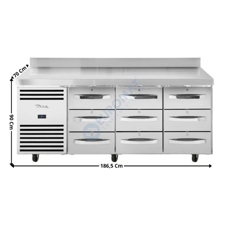Meuble réfrigérée positive – 9 tiroirs GN1/1 – Premium Series | TCR13CLSSDLDR+WT+3X3D | TRUE Offre Limitée