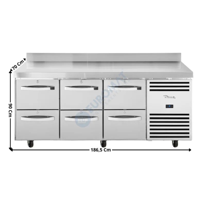 Meuble réfrigérée positive – 6 tiroirs GN1/1 – Premium Series | TCR13CRSSDLDR+WT+3X2D | TRUE Seulement Aujourd’hui