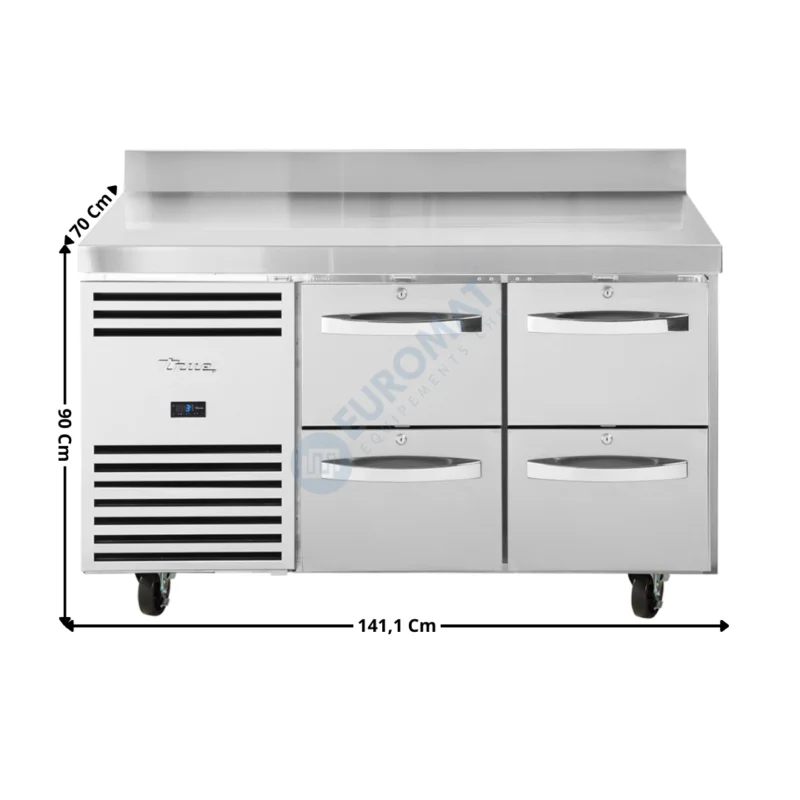 Produit De Marque Meuble réfrigérée positive – 4 tiroirs GN1/1 – Premium Series | TCR12CLSSDLDR+WT+2X2D | TRUE
