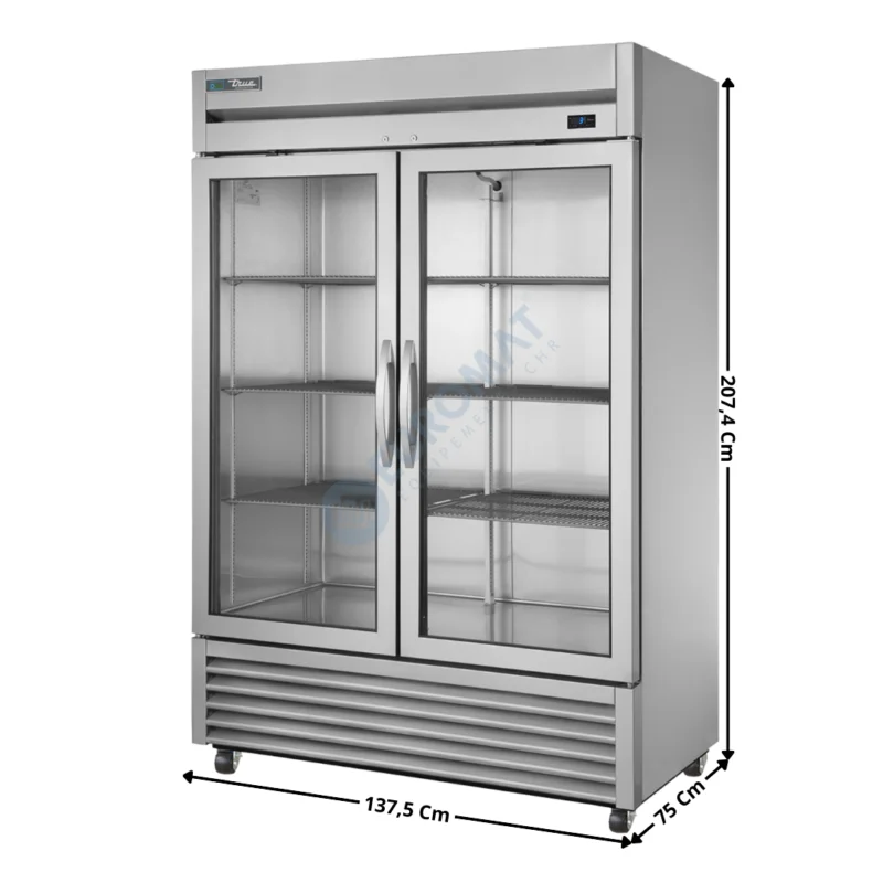 Armoire positive 1388 L. – 2 portes vitrée GN2/1 « Compact » – Premium Series | T49GHCFGD01 | TRUE Prix Choc
