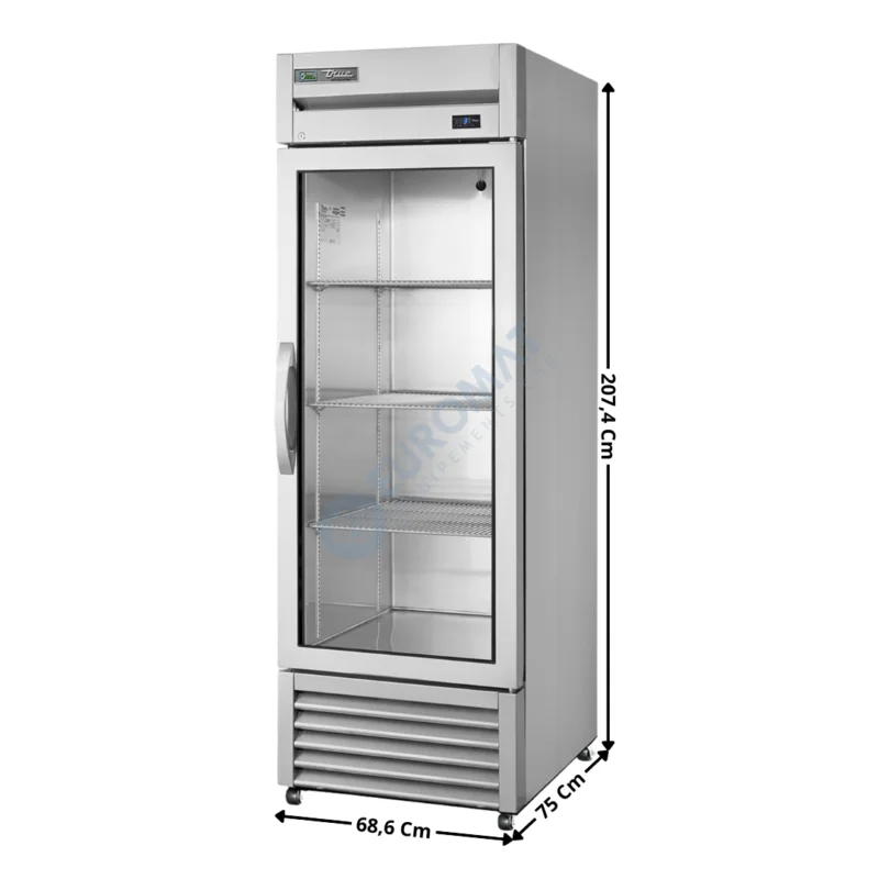 Armoire positive 651 L. – 1 porte vitrée GN1/1 « Compact » – Premium Series | T23GHCFGD01 | TRUE Super Prix