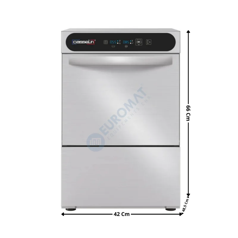 Lave Verre 40x40 – Affichage Numérique / Sans adoucisseur / Avec Doseur Détergeant / Avec Pompe de Vidange | CLV40UPV | CASSELIN Acheter Direct