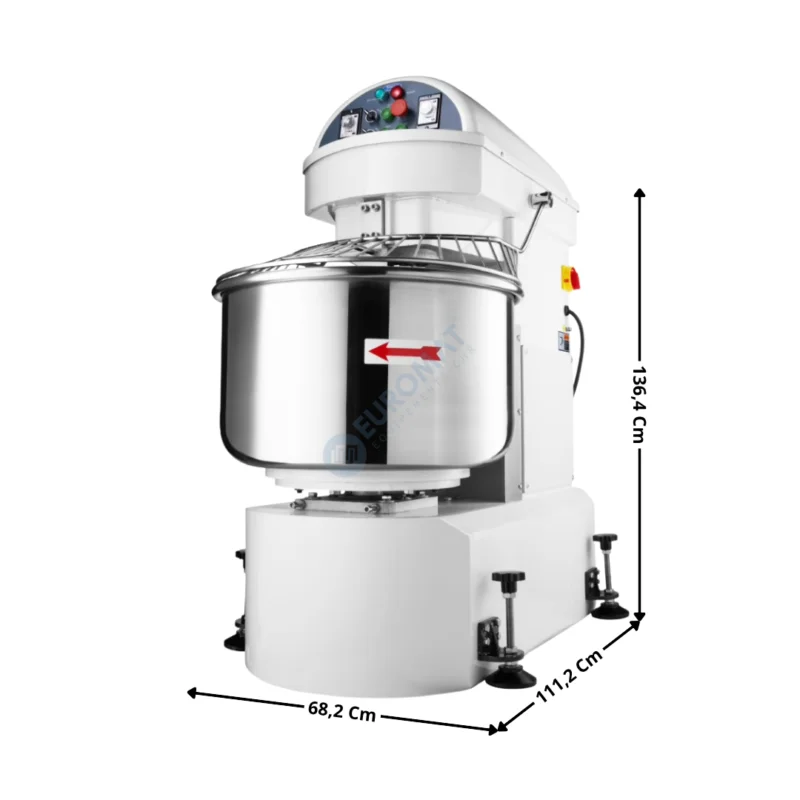 Nouveauté Pétrin à Spirale 130L. – Grille Relevable / Double Vitesse / 400V | 09361130 | MAXIMA