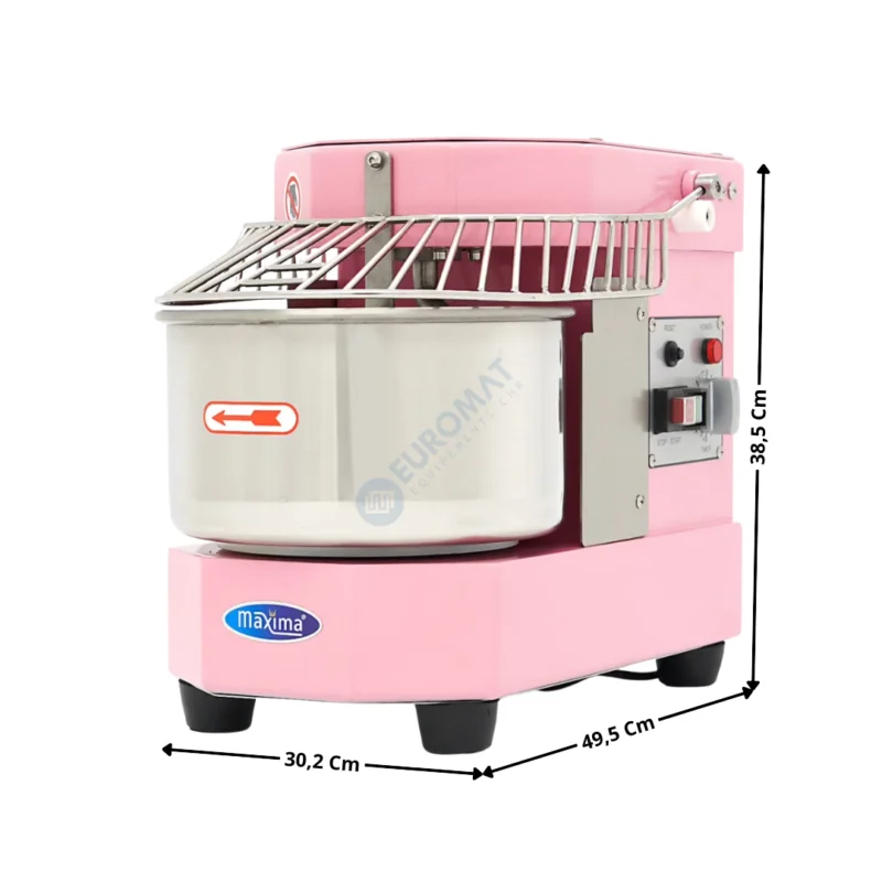 Pétrin à Spirale 8L. – Modèle de Table – Rose – Grille Relevable / Simple Vitesse / 230V | 09361012 | MAXIMA Satisfait Ou Remboursé