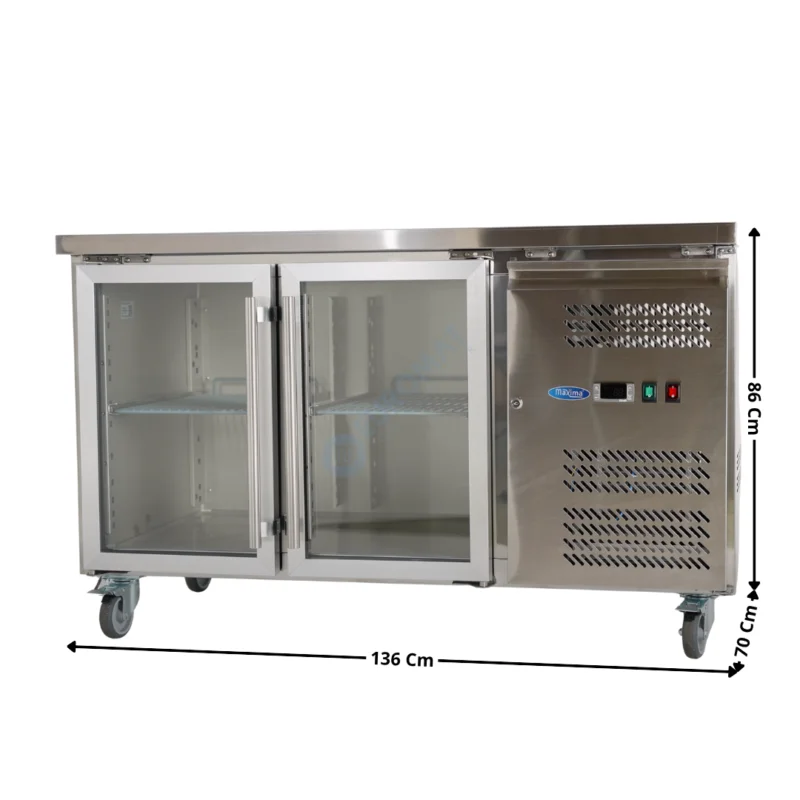 Prix Bas Meuble table réfrigérée / positive – 2 portes vitrées GN1/1 | 09400401 | MAXIMA