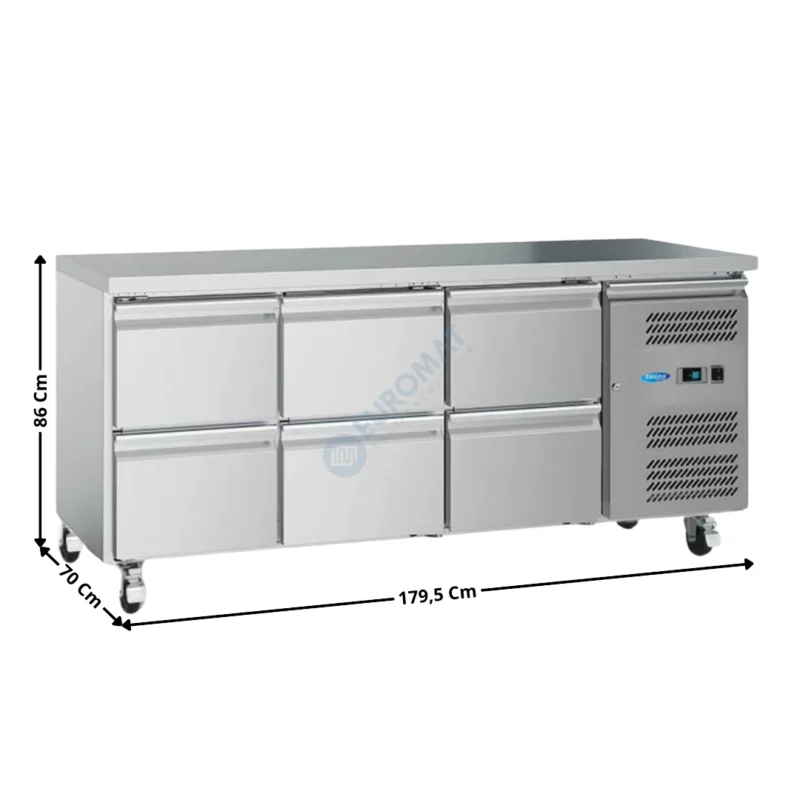 Meuble table réfrigérée / positive – 6 tiroirs GN1/1 | 09400405+3xS2D | MAXIMA Produit De Marque