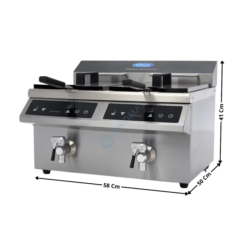 Friteuse à induction – 8+8 Litres – Série économique | 09371095 | MAXIMA Prix Choc