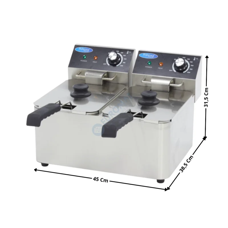Solde Friteuse électrique 4+4L. – A poser – Série économique | 09365212 | MAXIMA