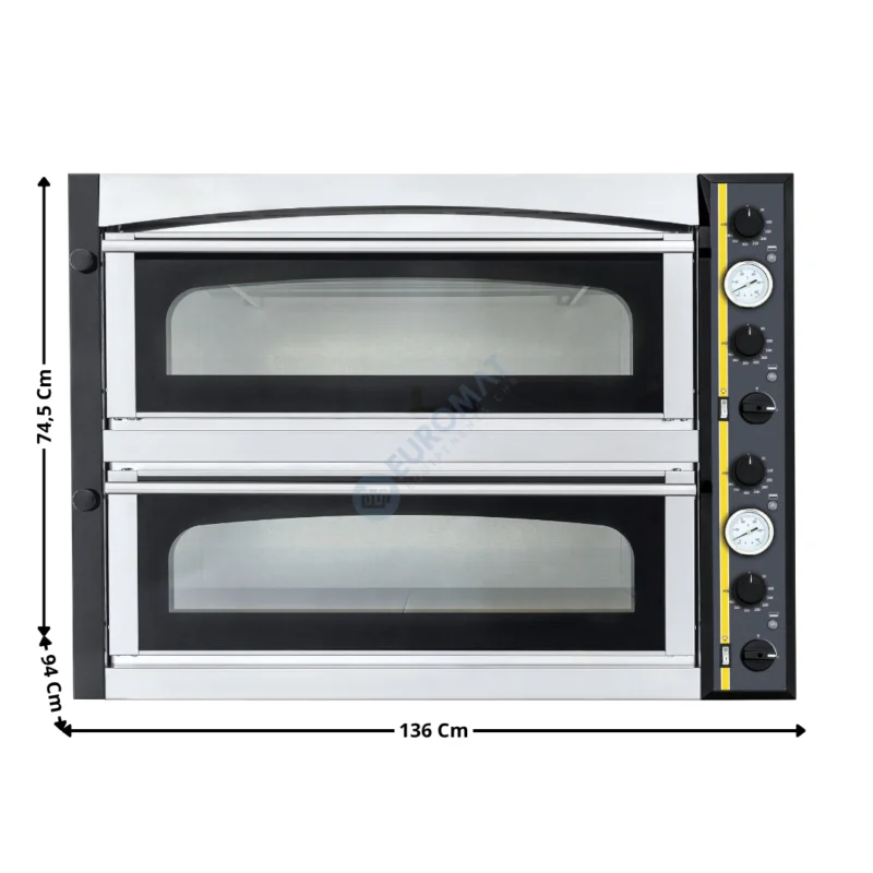 Four à pizza 12 pizzas « Large » – Modèle ENDOR – 2 Niveaux | ENDOR66LGLASS | OTTIMADE Marque