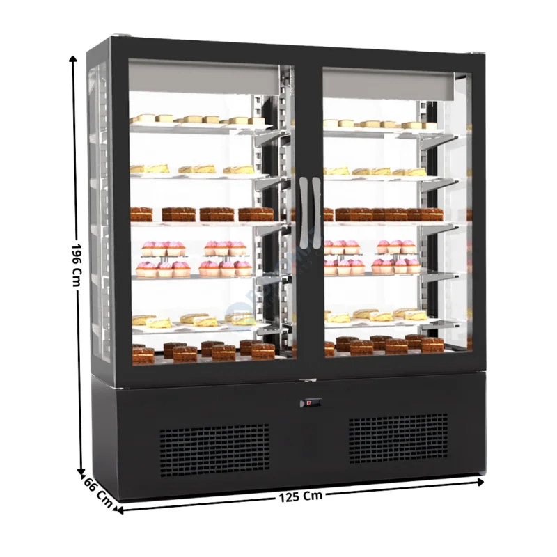 Vitrine positive panoramique 900L. – NOIR – Bakery Line | AVV12PB | HOREKUS Bon Marché