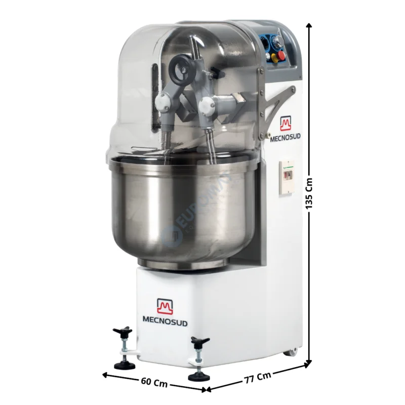 Pétrin à Bras Plongeant 80 L. « Vitesse Variable » – Cuve fixe & Tête Fixe | BR50P | MECNOSUD Meilleur Prix