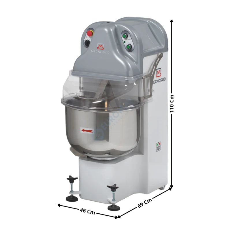 Must-Have Pétrin à Bras Plongeant 40 L. « Vitesse Variable » – Cuve fixe & Tête Fixe | BE25PM | MECNOSUD