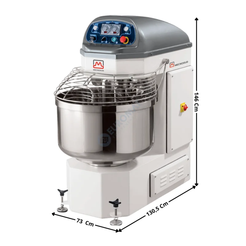 Pétrin à Spirale 160L. « Automatique » – Série SP – Grille Relevable | SP100 | MECNOSUD Certifié