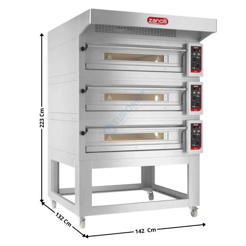 Réduction Four à pizza 18 pizzas – Modèle CITIZEN PW 105X70 – 3 Niveaux + Support + Hotte 400m3/H |3XCITIZENPW6MC+S+H | ZANOLLI