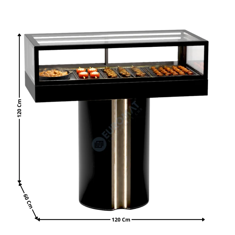 Vitrine Chauffante 120 Cm sur Support « Prestige » – Série Premium | IN12020120TC | SAYL Acheter Direct