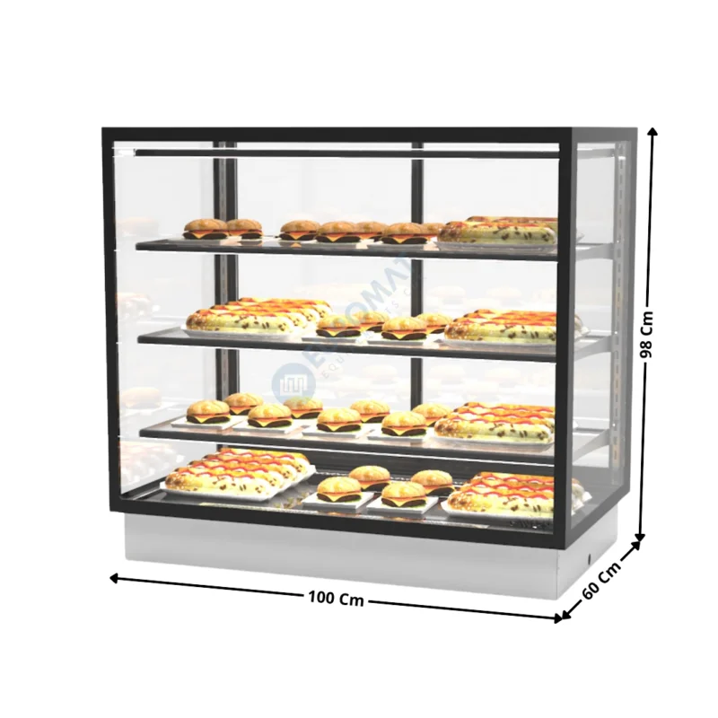 Vitrine Chauffante de Comptoir Encastrable 100 Cm « Trois Etagères » – Série Premium | DP10080C | SAYL Solde