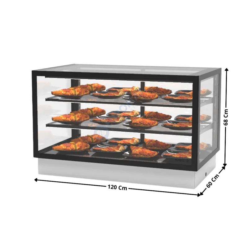 Seulement Aujourd’hui Vitrine Chauffante de Comptoir Encastrable 120 Cm « Deux Etagères » – Série Premium | DP12050C | SAYL