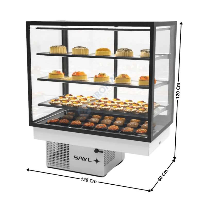 Vitrine Réfrigérée de Comptoir Encastrable 120 Cm « Trois Etagères » – Série Premium | DP12080 | SAYL Offre Du Jour