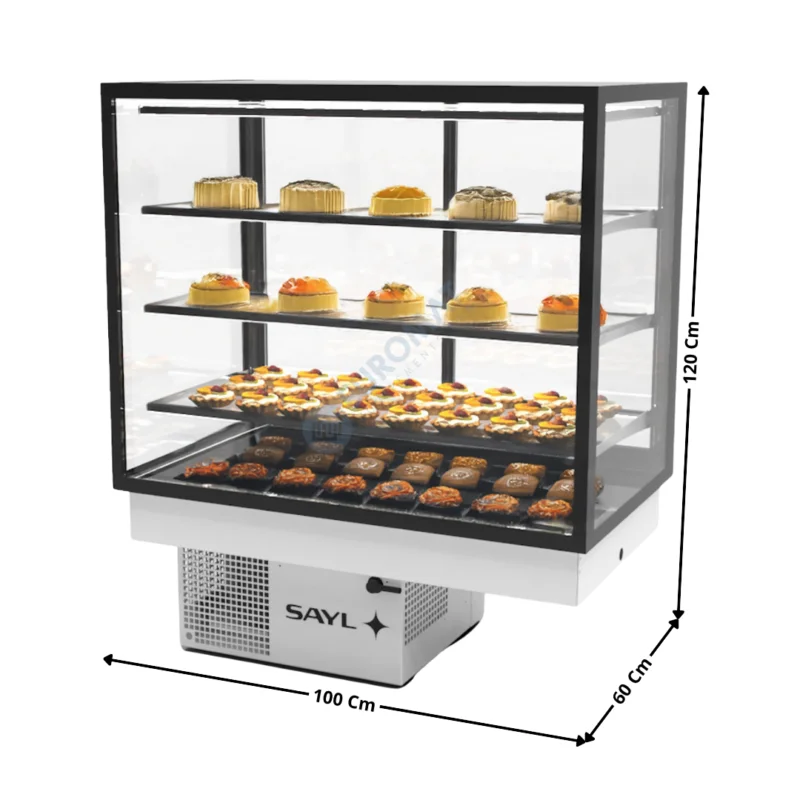 Vitrine Réfrigérée de Comptoir Encastrable 100 Cm « Trois Etagères » – Série Premium | DP10080 | SAYL Offre Exclusive