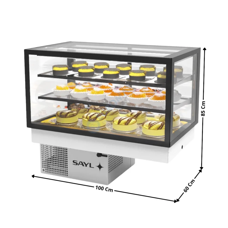 Vitrine Réfrigérée de Comptoir Encastrable 100 Cm « Deux Etagères » – Série Premium | DP10050 | SAYL Top Vente
