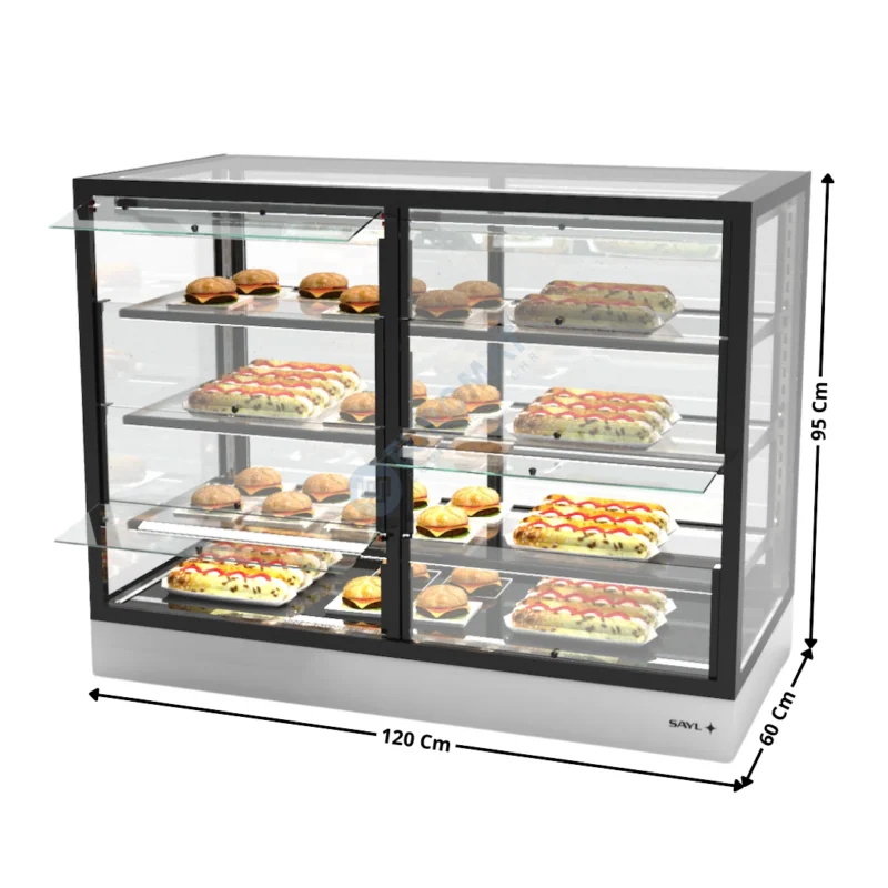 Authentique Vitrine Chauffante à Poser 120 Cm « Trois Niveaux – SelfService » – Série Premium | IN12090CS | SAYL