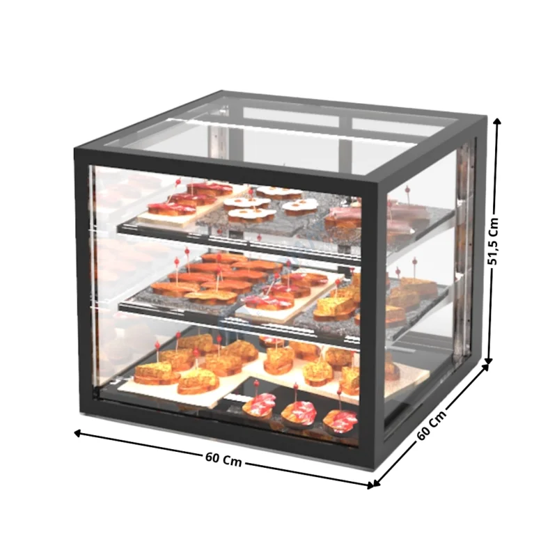 Vitrine Neutre à Poser 60 Cm « Deux Niveaux – Basse » – Série Premium | IN6050N | SAYL Affaire À Saisir