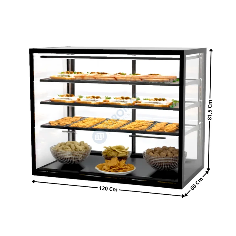 Vitrine Neutre à Poser 120 Cm « Trois Niveaux – Haute » – Série Premium | IN12080N | SAYL Réduction