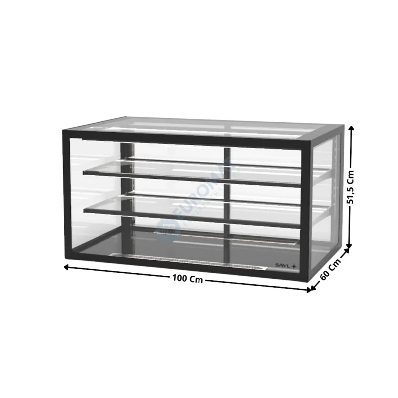 Vitrine Neutre à Poser 100 Cm « Deux Niveaux – Basse » – Série Premium | IN10050N | SAYL Meilleur Prix