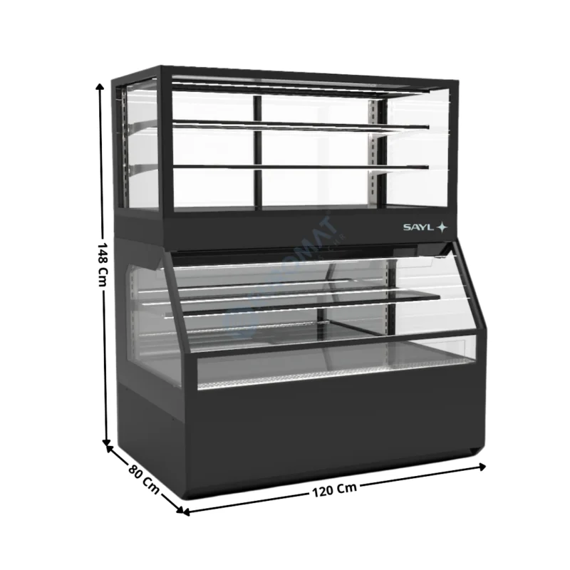 Comptoir Réfrigéré Arrière à Portes + Vitrine Neutre Deux Niveaux – Série INTEGRA COMBi | COF5NRD | SAYL Commander Vite
