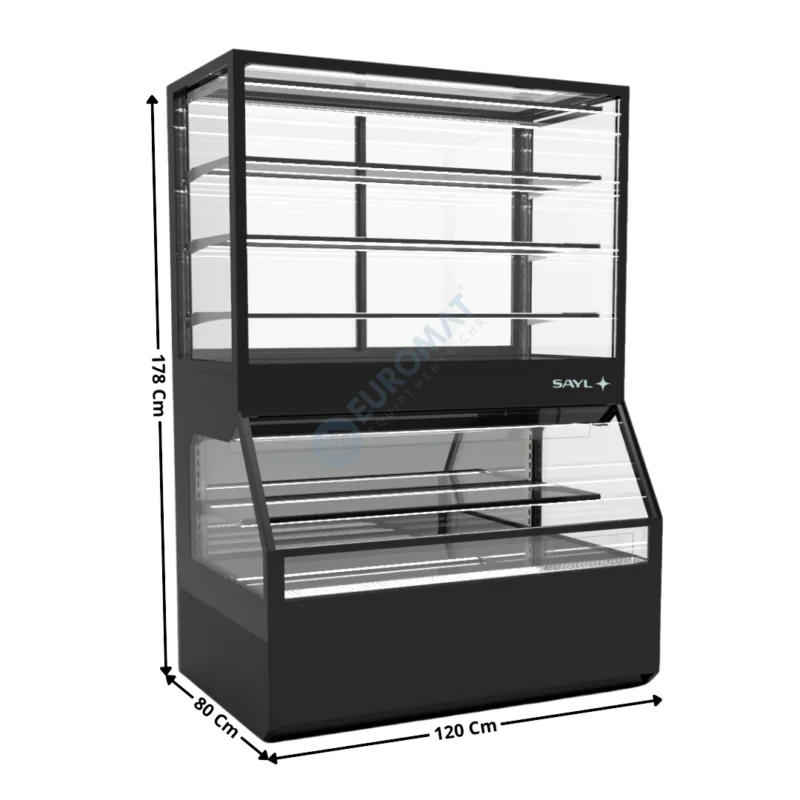 Pas Cher Comptoir Réfrigéré Arrière Fermé + Vitrine Chauffante Trois Niveaux – Série INTEGRA COMBi | COF8C | SAYL