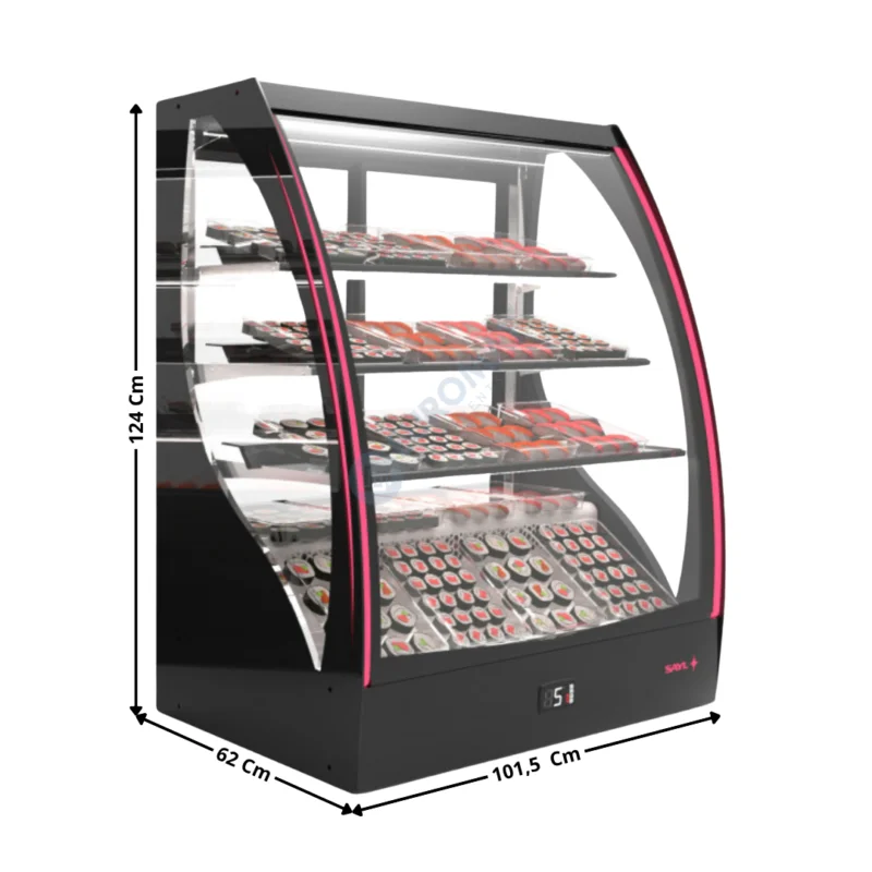 Vitrine Réfrigérée de Comptoir – Spécial SUSHI « 3 Niveaux » / Service Arrière – Série Premium | PAKCAC | SAYL Livraison Express