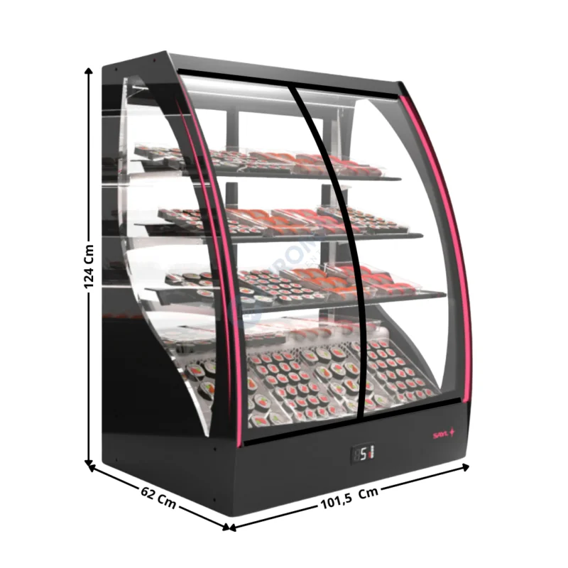 Vitrine Réfrigérée de Comptoir – Spécial SUSHI « 3 Niveaux » / Service Avant & Arrière – Série Premium | PAKCAA | SAYL Top Vente