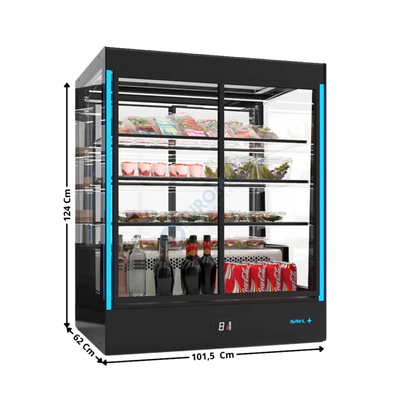 Vitrine Réfrigérée de Comptoir « 3 Niveaux » / Service Avant & Arrière – Série Premium | PAKRAA | SAYL Remise