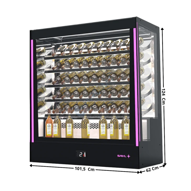 Vitrine Réfrigérée de Comptoir 50 Bouteilles / Service Arrière – Série Premium | PAKRACW+2ES | SAYL Prix Bas