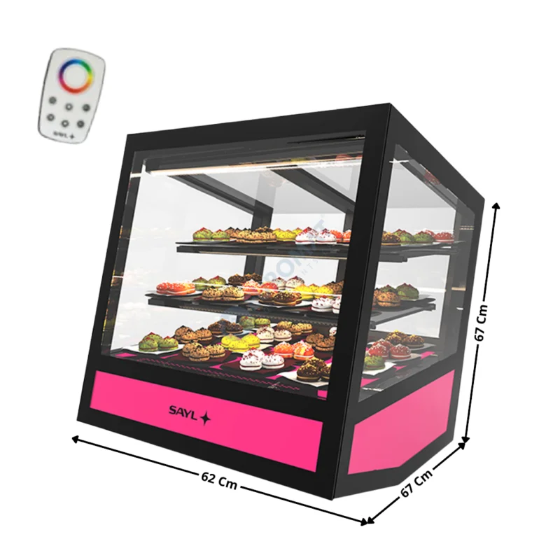 Satisfait Ou Remboursé Vitrine Réfrigérée de Comptoir 62 Cm avec « RGB REMOTE CONTROL » – Série Premium | QBOR+ES2 | SAYL