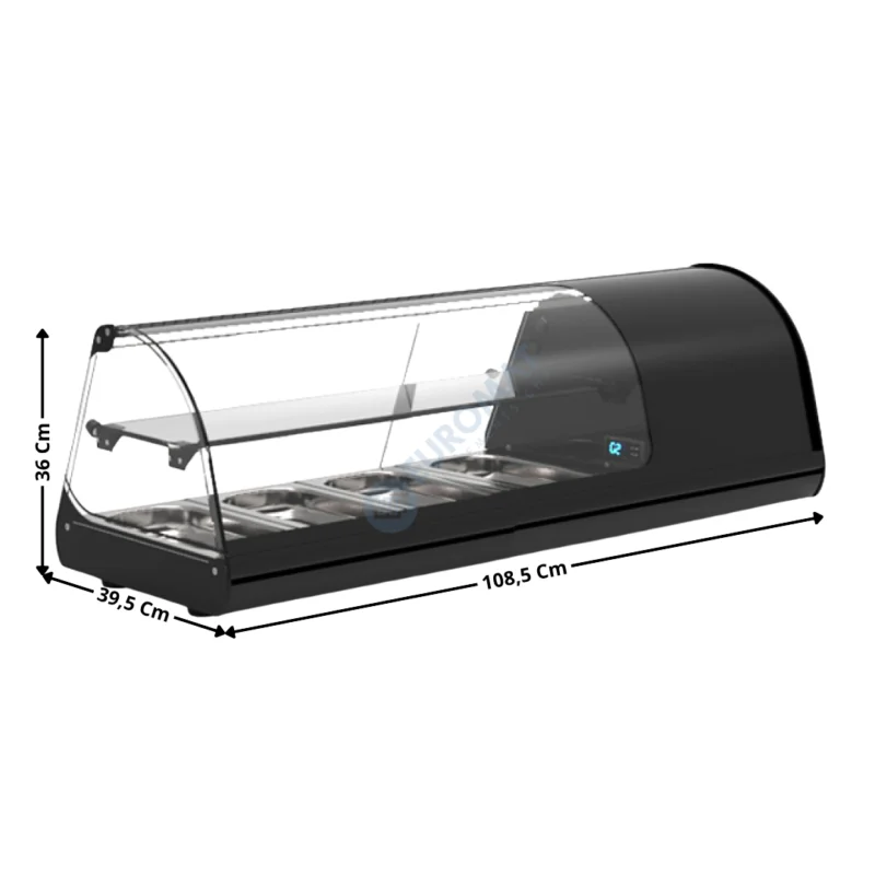 Vente Directe Vitrine à Tapas de Comptoir 108,5 Cm / 4 x GN1/3 H. 40 – Série Premium | V24N | SAYL