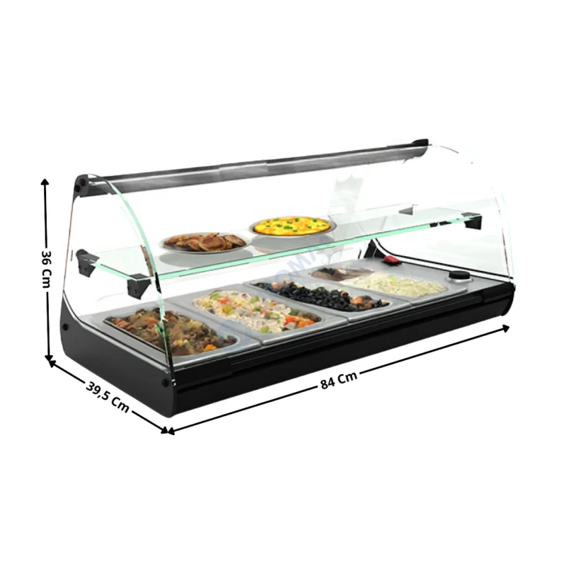 Vitrine Bain-Marie à Poser 84 Cm / 4 x GN1/3 H. 40 – Série Premium | C24L | SAYL Nouvelle Collection