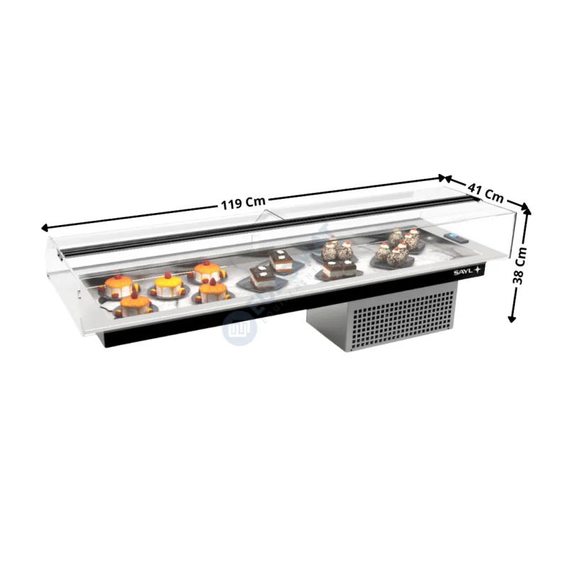 Promotion Vitrine Encastrable Réfrigéré 119Cm – 6 x GN1/3 H.40 – Série Premium | MI6 | SAYL