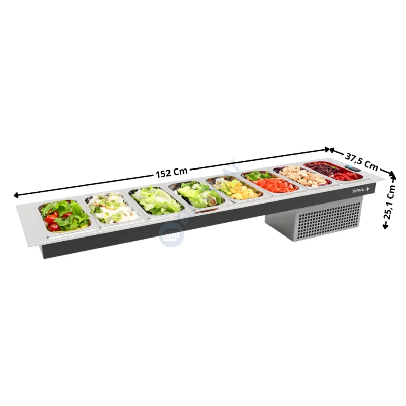 Buffet Encastrable Réfrigéré 8 x GN1/3 H.40 – Série Premium | D8 | SAYL Soldes