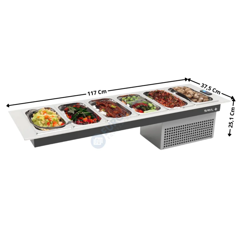 Buffet Encastrable Réfrigéré 6 x GN1/3 H.40 – Série Premium | D6 | SAYL Expédié Aujourd’hui