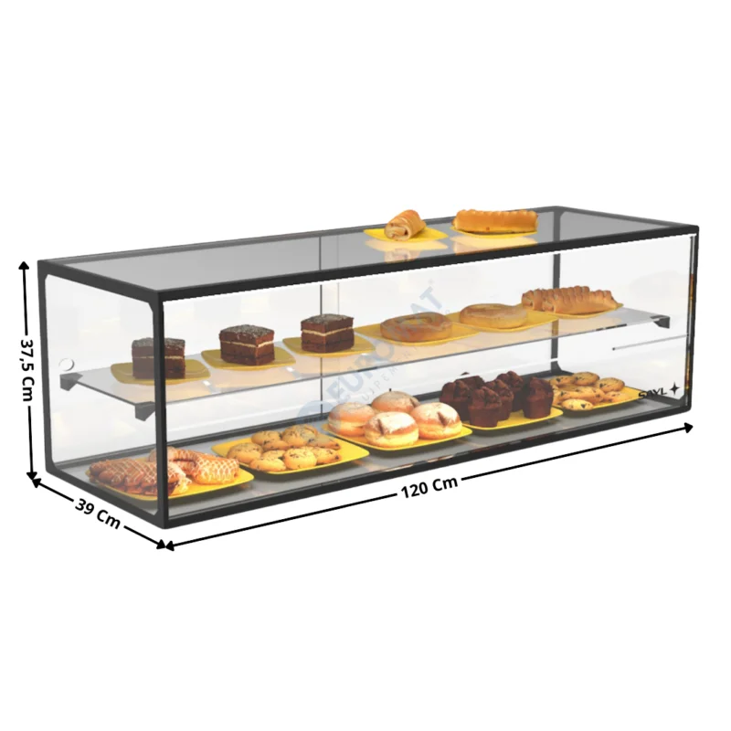 Vitrine Neutre à Poser 120 Cm « Deux Niveaux » – Série Premium | EP36BL | SAYL Quantité Limitée