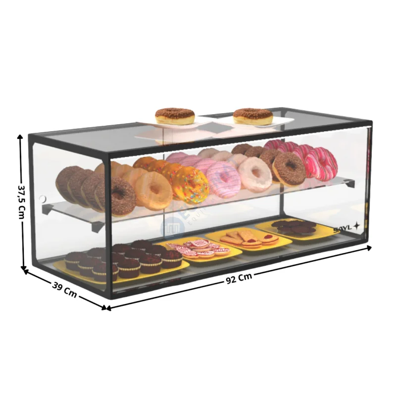 Vitrine Neutre à Poser 92 Cm « Deux Niveaux » – Série Premium | EP36ML | SAYL Quantité Limitée