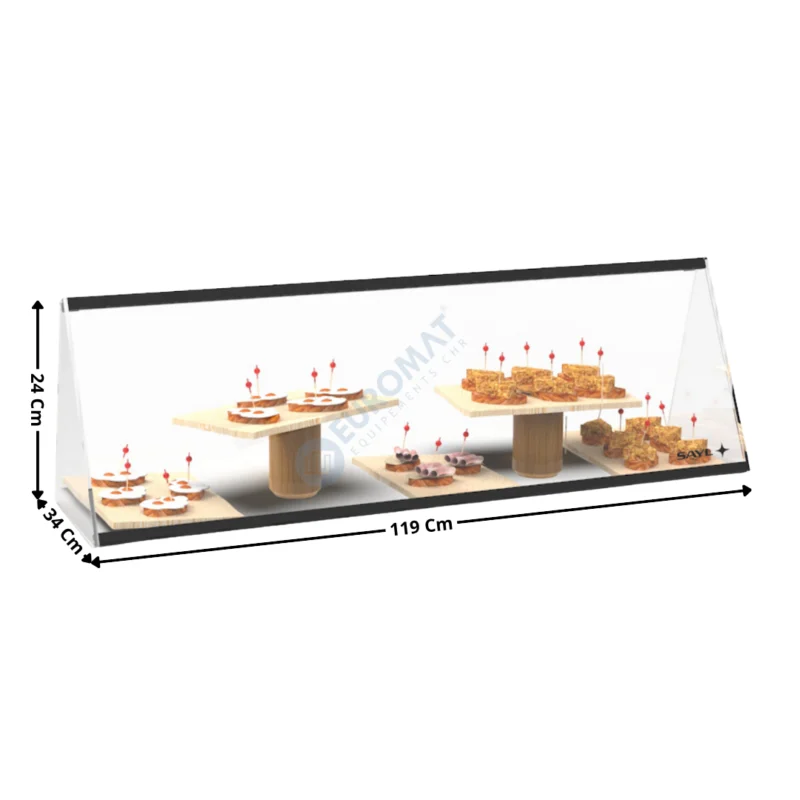 Vitrine Neutre à Poser 119 Cm / Sans LEDs– Série Premium | ESR36B | SAYL Pas Cher