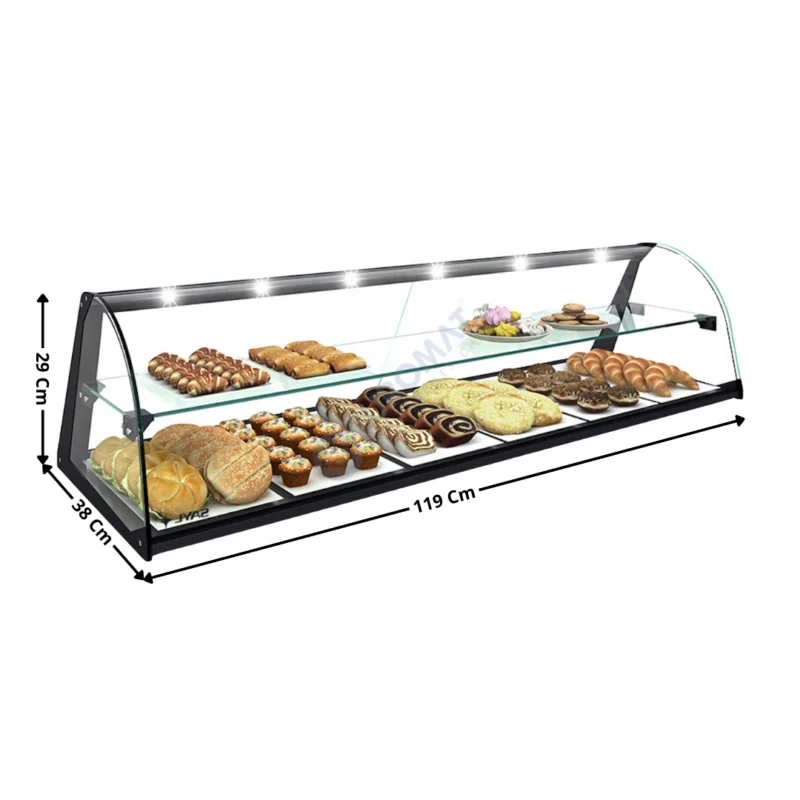 Vitrine Neutre à Poser 119 Cm « Deux Niveaux » – Série Premium | E26L | SAYL Achat Immédiat